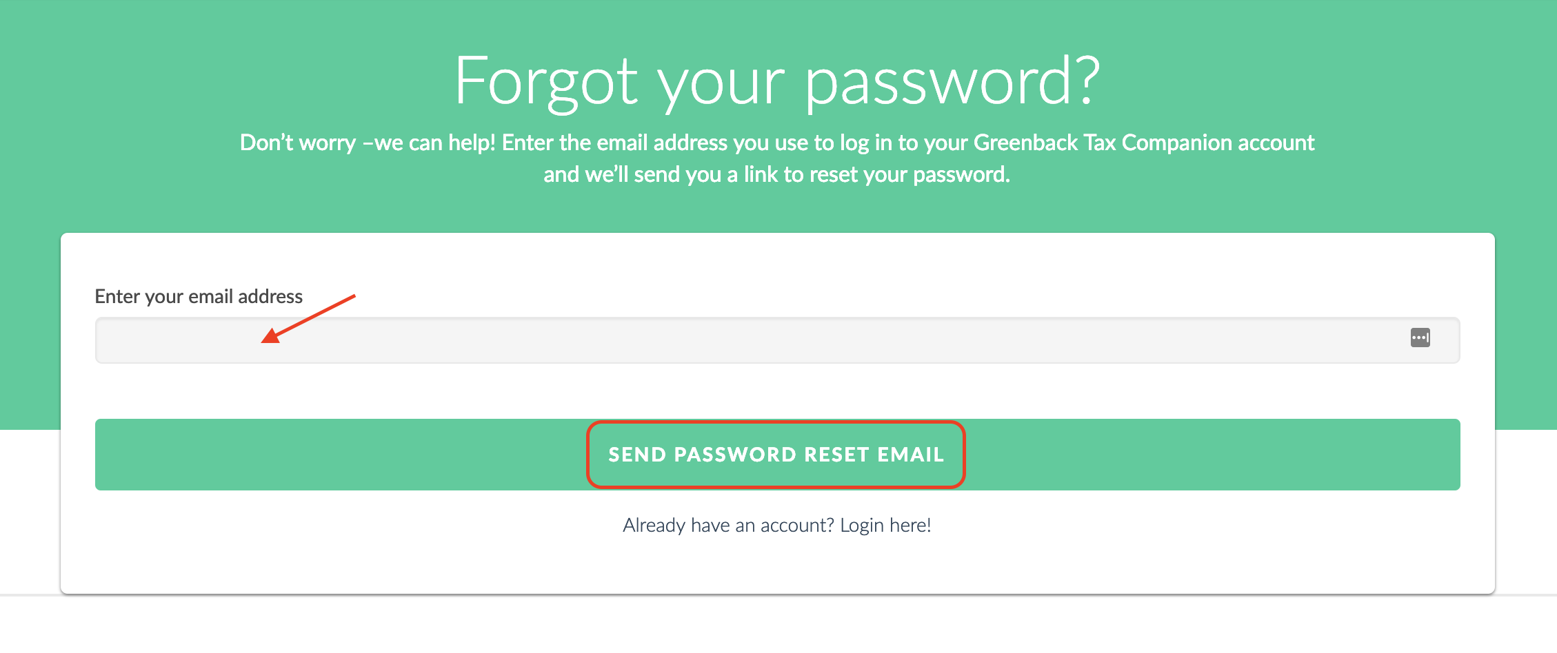 reset password